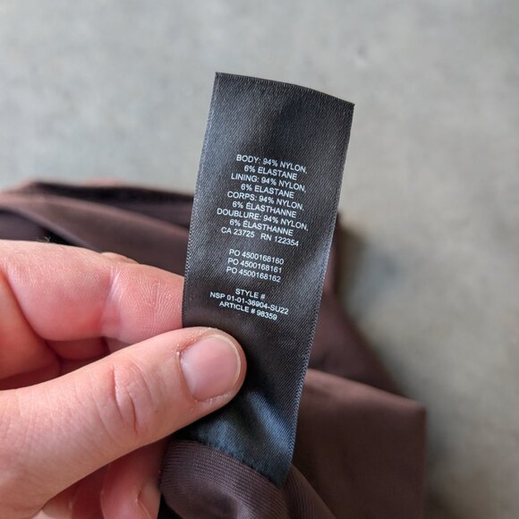 Aritzia Babaton Contour One Shoulder Cami Bodysuit Brown medium - Picture 8 of 9